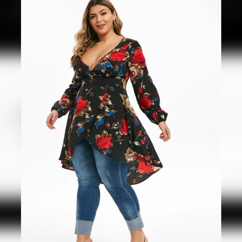 NWT Rose Gal Flower Tunic Top or Dress - Picture 3 of 6